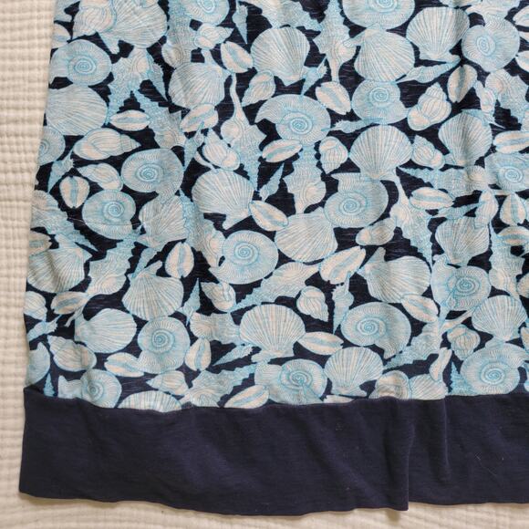 J.Jill Womens Small Blue Seashell Pattern Dress 100% Cotton Short Casual Beachy - Picture 2 of 4